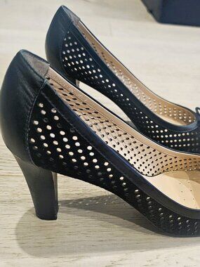 Geox Donna Marian 2 Black Suede Heels Size 8.5 | Respira Pumps